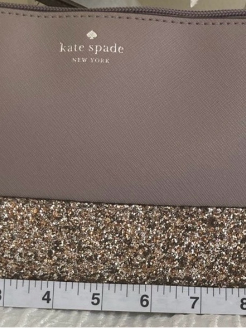 Kate Spade New York Greta Glitter court crossbody bag/grey! NWOT - Picture 10 of 14